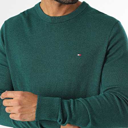 Tommy Hilfiger - Jersey de cachemira de algodón orgánico Pima 8046 Verde oscuro