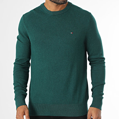 Tommy Hilfiger - Jersey de cachemira de algodón orgánico Pima 8046 Verde oscuro