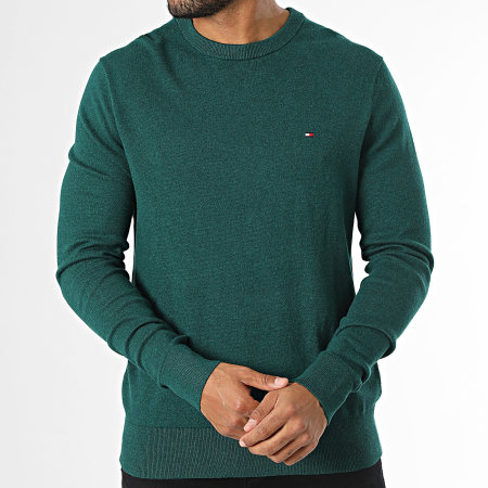 Tommy Hilfiger - Jersey de cachemira de algodón orgánico Pima 8046 Verde oscuro