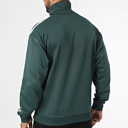 Adidas Originals - Sudadera de rayas con cremallera IZ2502 Verde oscuro