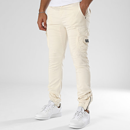 Deeluxe - Pantalon Cargo Garden P7050M Blanc Cassé