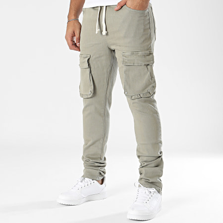 Ikao - Pantalón cargo Slim Jean verde caqui