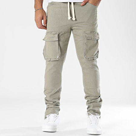 Ikao - Pantalón cargo Slim Jean verde caqui