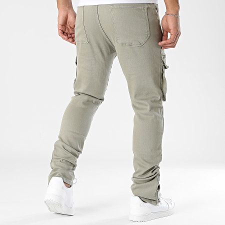 Ikao - Pantalón cargo Slim Jean verde caqui
