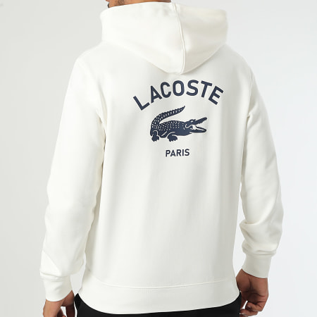 Lacoste - Sweat Capuche Logo Crocodile Beige Clair