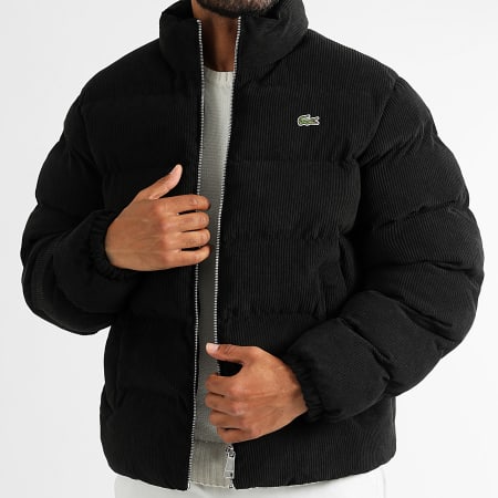 Lacoste Doudoune Velour Cotele Logo Brode Crocodile Noir LaBoutiqueOfficielle