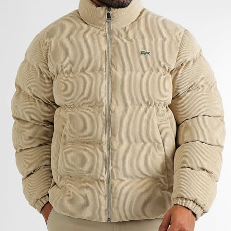 Doudoune Velour Cotele Logo Brode Crocodile Beige