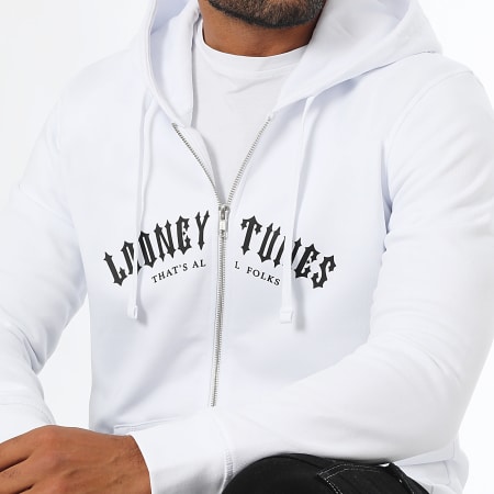 Looney Tunes - Worldwide Reverse Zip Hoodie Wit Zwart