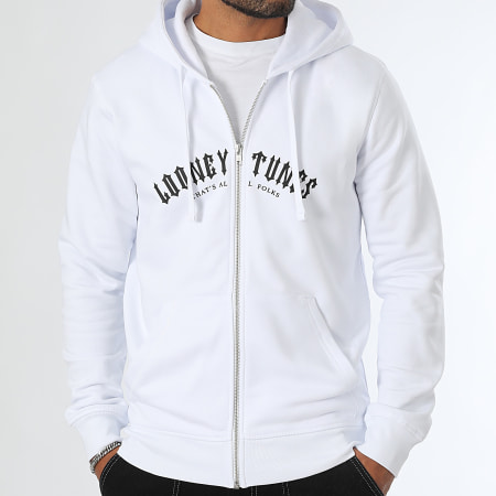 Looney Tunes - Worldwide Reverse Zip Hoodie Bianco Nero