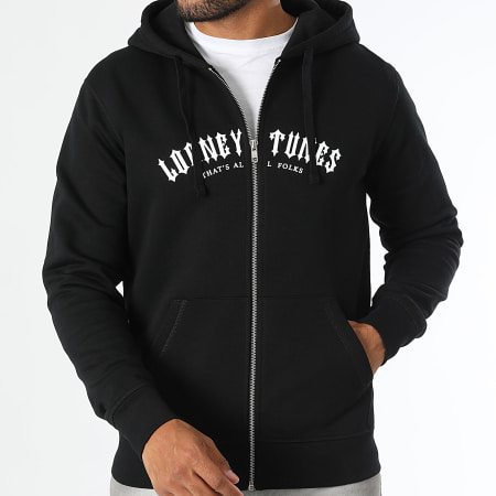 Looney Tunes - Worldwide Reverse Zip Hoodie Negro Blanco