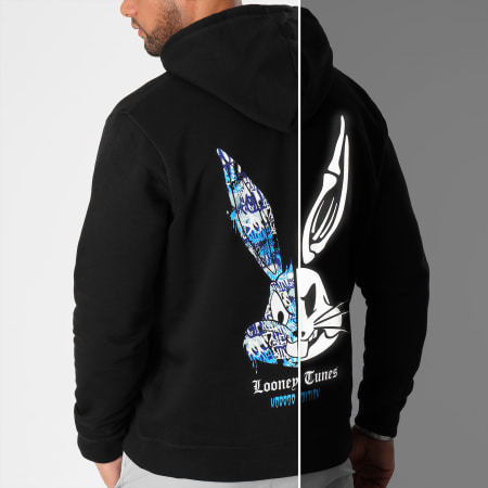 Looney Tunes - Sweat Zippé Capuche Bugs Bunny Horror Noir Réfléchissant