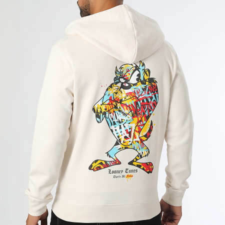 Looney Tunes - Taz Graffiti Beige Felpa con cappuccio e zip