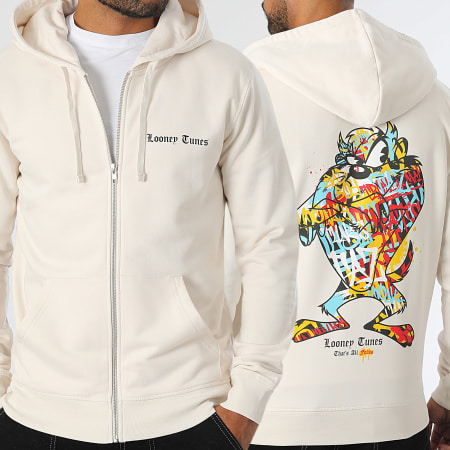 Looney Tunes - Taz Graffiti Beige Zip Hoody