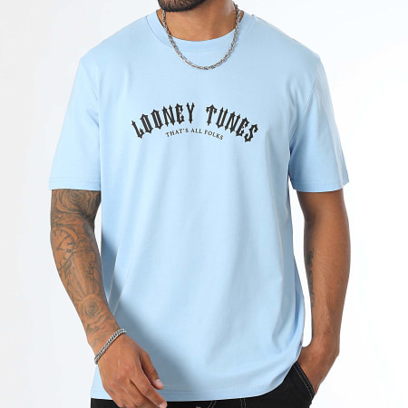 Looney Tunes - Tee Shirt Oversize Large Worldwide Reverse Azzurro Nero