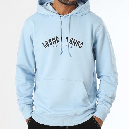 Looney Tunes - Sudadera con capucha Worldwide Reverse Azul claro Negro