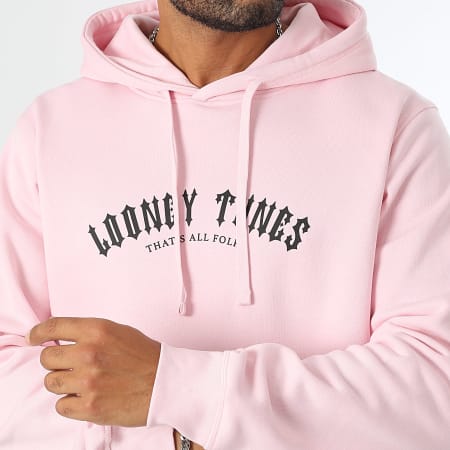 Looney Tunes - Sweat Capuche Worldwide Reverse Rose Noir