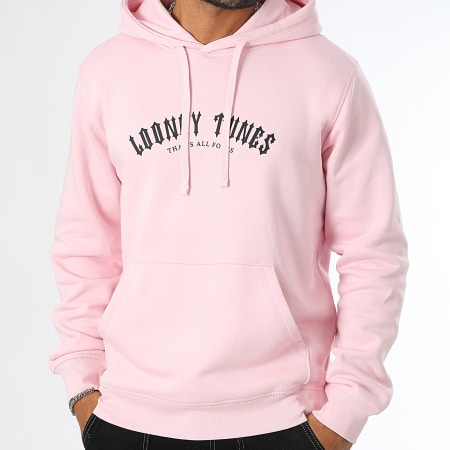 Looney Tunes - Sweat Capuche Worldwide Reverse Rose Noir