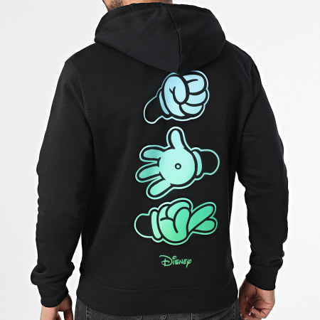 Disney Hands Hoodie Black Light Blue Green Ryses