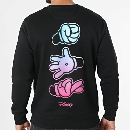 Disney - Sweat Crewneck Hands Noir Bleu Clair Rose