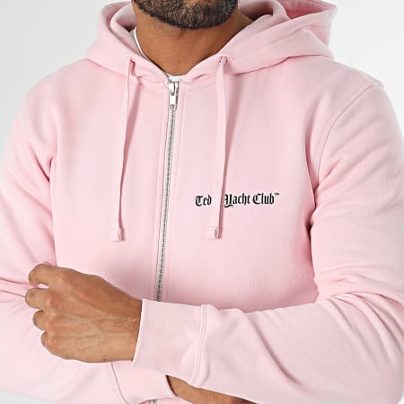 Teddy Yacht Club - Art Series Sudadera rosa con capucha y cremallera