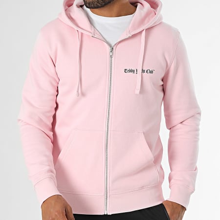 Teddy Yacht Club - Art Series Sudadera rosa con capucha y cremallera