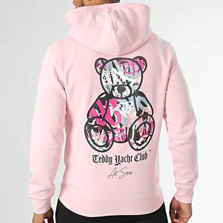 Teddy Yacht Club - Art Series Sudadera rosa con capucha y cremallera