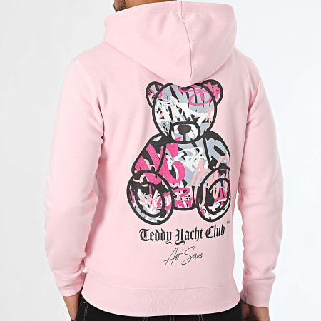 Teddy Yacht Club - Art Series Roze Sweatshirt met capuchon en rits