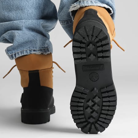 Timberland Boots Premium 6 In Lace Waterproof Medium A2P6W Black Nubuck Wheat LaBoutiqueOfficielle