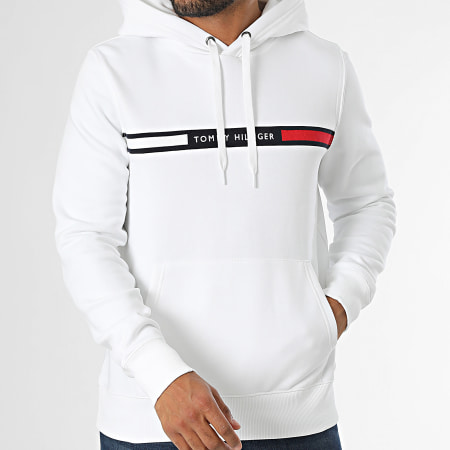 Hilfiger Chest Insert Hoodie 7361 White
