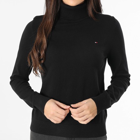 Tommy Hilfiger - Pull Col Roulé Femme Stitch Roll 3211 Noir