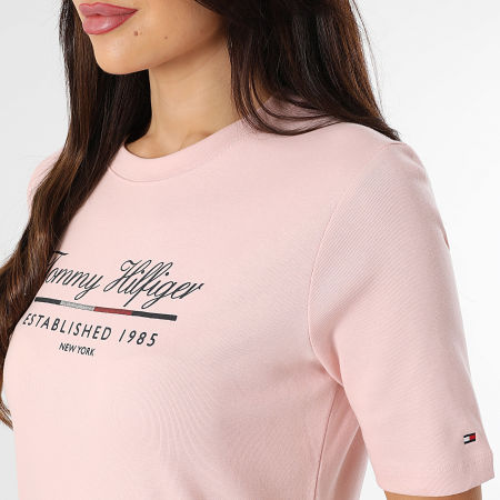 Tommy Hilfiger - Jurk Tee Shirt Regular Dames Script Gaphic 3545 Roze
