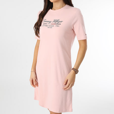 Tommy Hilfiger - Jurk Tee Shirt Regular Dames Script Gaphic 3545 Roze