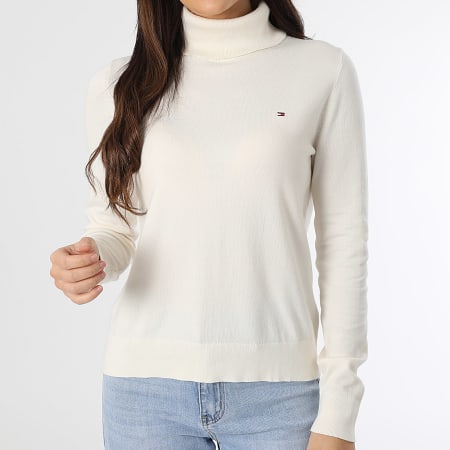 Tommy Hilfiger Dames Trui met steekrol 3211 Licht Beige Ryses