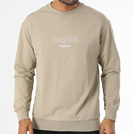 Camiseta de manga larga oversize beige