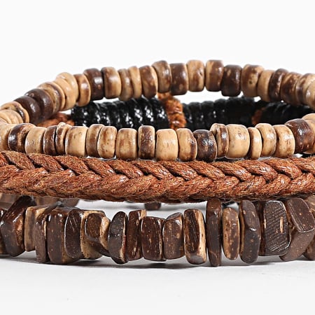 Frilivin - Lot De 3 Bracelets Marron Beige Camel