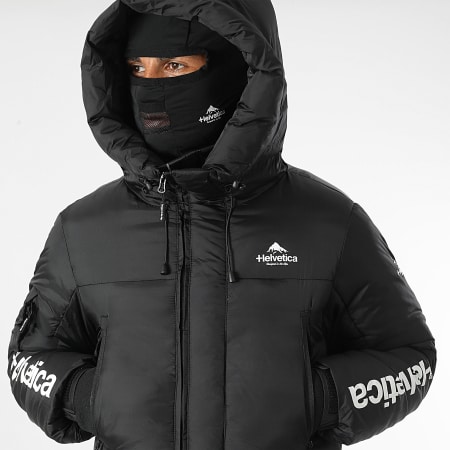 Helvetica - Mont Blank Long Hooded Jacket Zwart