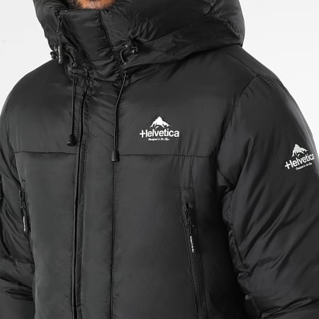 Helvetica - Mont Blank Long Hooded Jacket Zwart