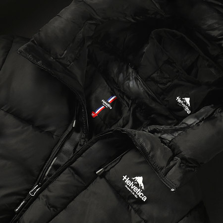 Helvetica - Mont Blank Long Hooded Jacket Zwart