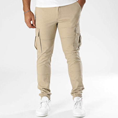 JJREBEL - Lot De 2 Pantalons Cargo Michael Beige Vert Kaki