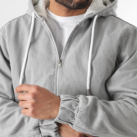 LBO - Sherpa 3625 Denim Chaqueta vaquera con capucha Gris claro