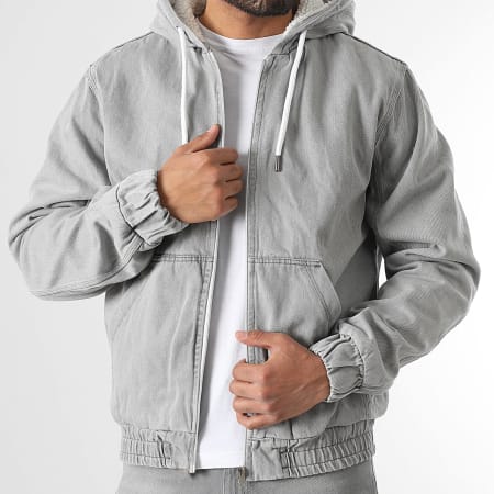 LBO - Sherpa 3625 Denim Chaqueta vaquera con capucha Gris claro