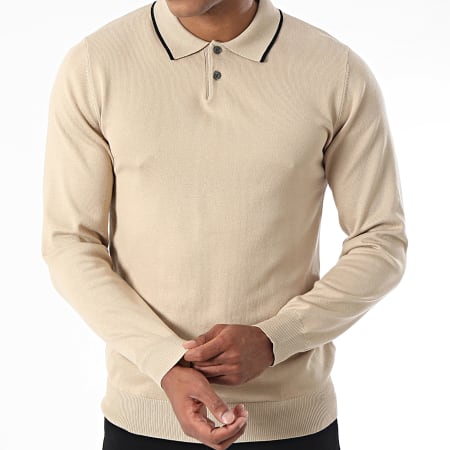 Frilivin - Polo Manches Longues Beige