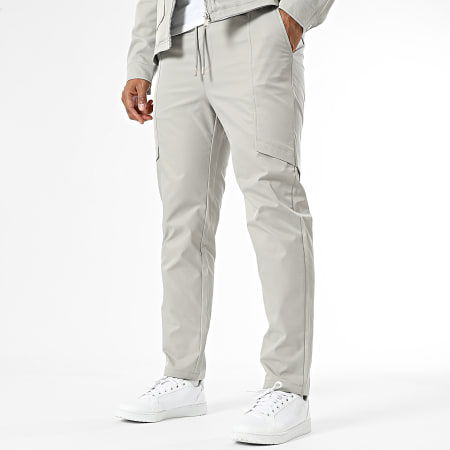 Frilivin - Conjunto de chaqueta gris con cremallera y pantalón de chándal