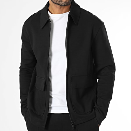 KZR - Ensemble Veste Zippée Et Pantalon Noir