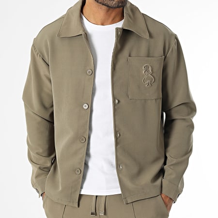 KZR - Ensemble Chemise Manches Longues Et Pantalon Beige Foncé