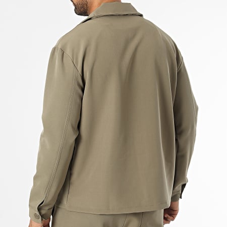 KZR - Ensemble Chemise Manches Longues Et Pantalon Beige Foncé