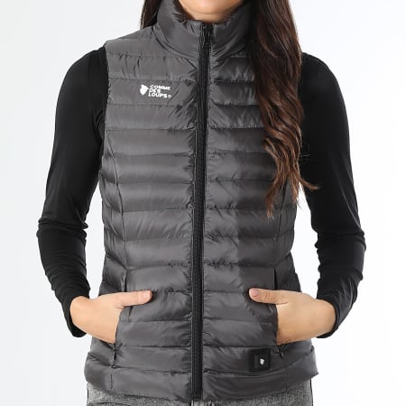 Comme Des Loups - Doudoune Sans Manches Chauffante Femme Paris Gris Anthracite
