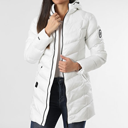 Comme Des Loups - Doudoune Capuche Longue Chauffante Femme Vienne Blanc