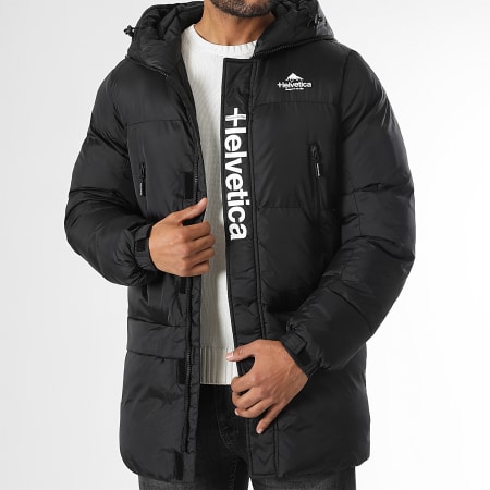 Helvetica - Doudoune Capuche Longues Mars Noir