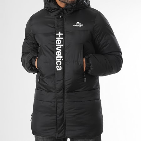 Helvetica - Doudoune Capuche Longues Mars Noir